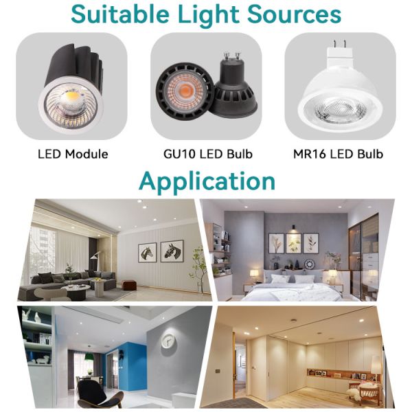 Recessed Spotlight Downlight Frame Triple-head GU10 MR16 Commercial Adjustable