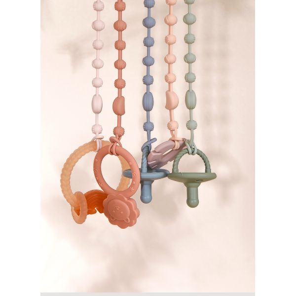 Food Grade Silicone Baby Teething Chain Anti-Drop Toy Safety Pacifier Clip Chain For Infant Teeth Grinding Wholesale