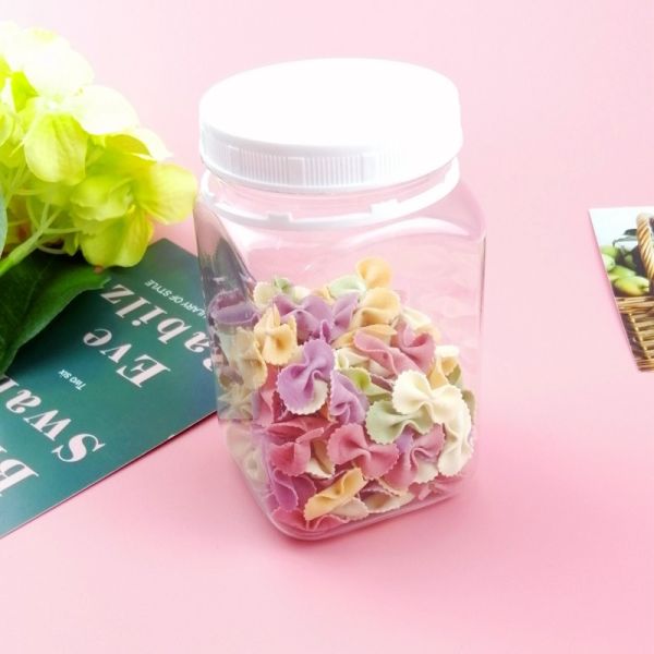 320ml White Screw Cap Square Plastic Juice Bottles Shrink Wrapped