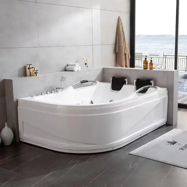 Round Acrylic Whirlpool Bathtub With Waterfall And Air Massage