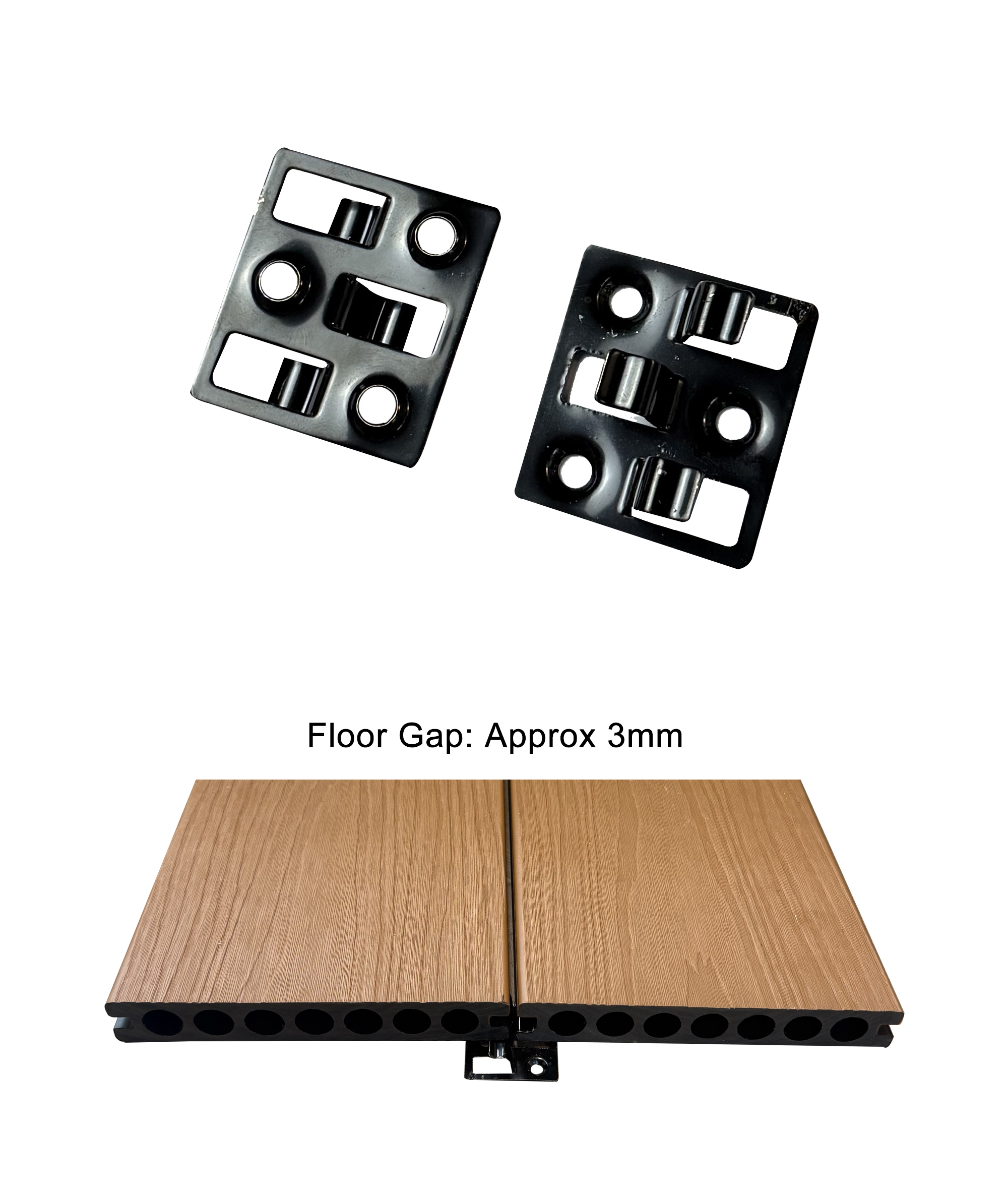 Black Square Clip WPC Decking Hidden Fastener for Composite Deck Board Joining