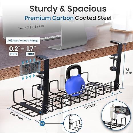 Home/Office Wire Organizer Tray Cable Management Box for Under Desk Cord Organization