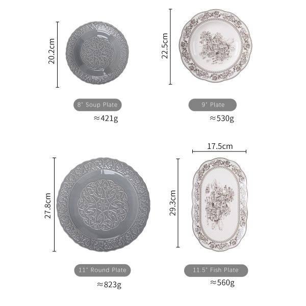 Бизнес подарки Ретро керамическая тарелка набор французская столовая тарелка рельефная посуда набор