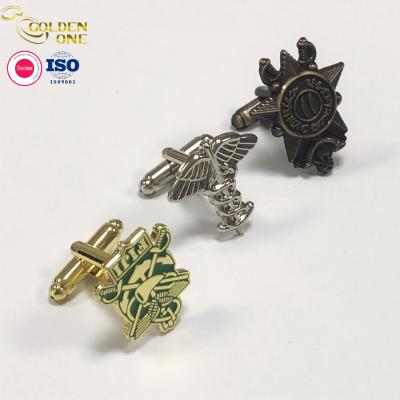 Custom Metal Engraved Cufflinks , Soft Enamel Car Shape Men Square Cufflink Blanks