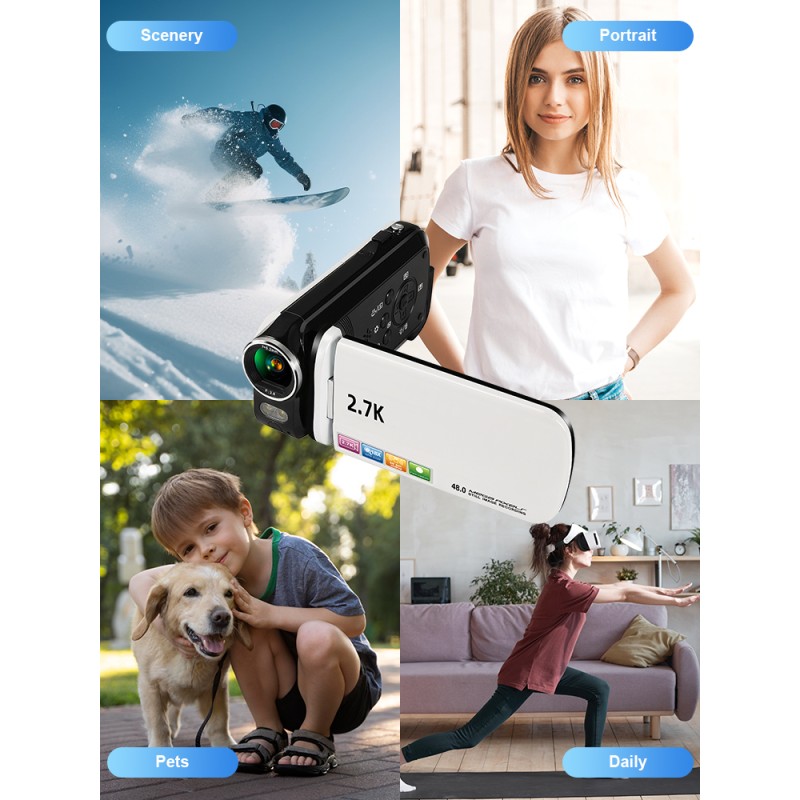 Retro 5K Video Digital Camera With Optical Zoom Anti Shake 3 Inch Flip Screen Vlog CMOS Camera Support External Lens for Vlog
