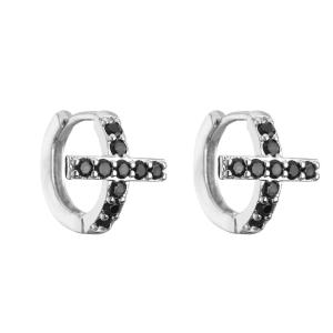 ODM contemporâneo do OEM de Diamond Cross Earrings dos homens de Sterling Silver