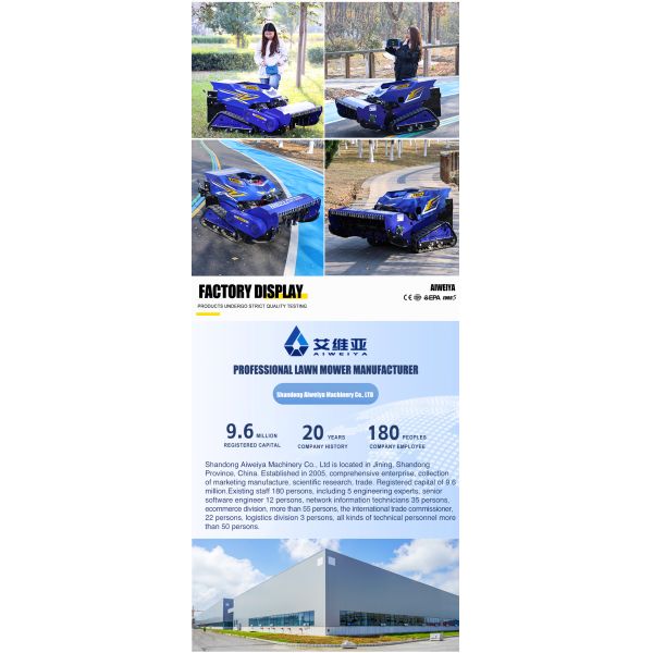 Hot-selling Industrial Multi-Function Tracked Lawn Mower Cordless Single Cylinder Engine Smart Remote Control 360-Degree