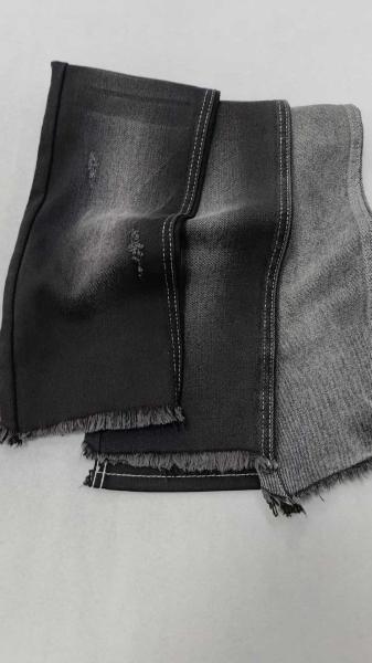 9.9oz ,76.2%Cotton  BLACK/BLACK 7+7x8/40 High quality Denim fabric  JSD3209A for fashion jeans