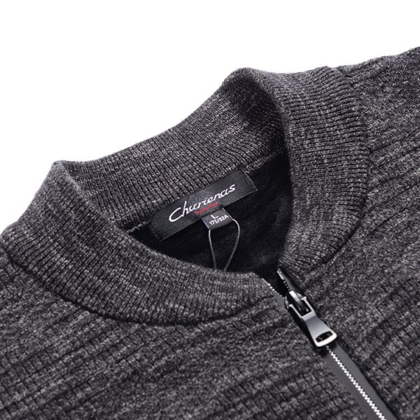 Blank Crew Neck Mens Winter Cardigan Sweaters With Zipper Long Sleeve