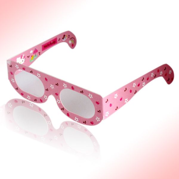 Anaglyphic Paper 3D Glasses , Disposable Red 3d Monitor Glasses 400*37mm Size