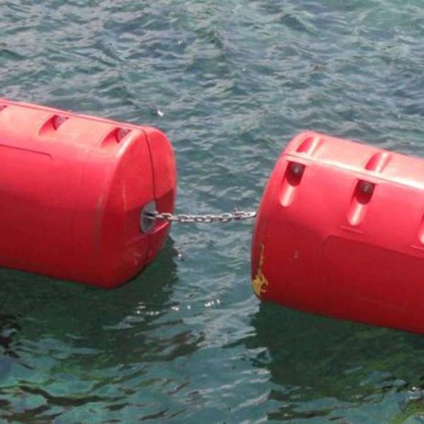 Alerta de água Barreiras flutuantes Bloqueio de poluição por plástico