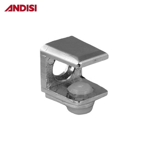 Zinc Alloy Cabinet Shelf Support Bracket Glass Clip Clamps with Chrome Plated Finish