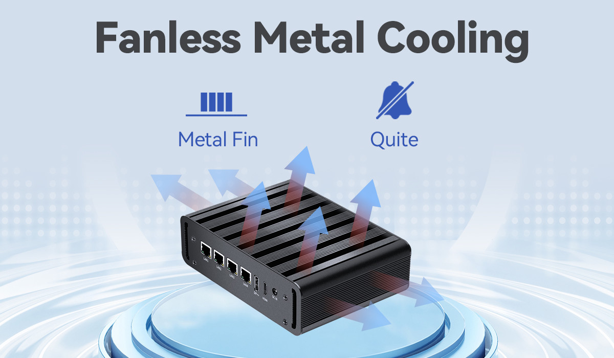 Intel N100 4 LAN Dual COM Industrial Mini Fanless PC с WIFI DDR4 16G оперативной памятью Windows Linux