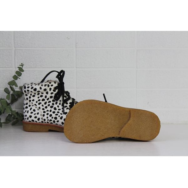 Children's Leopard Pattern Real Leather Martin Boots 16.3cm - 17.8cm Size Optional