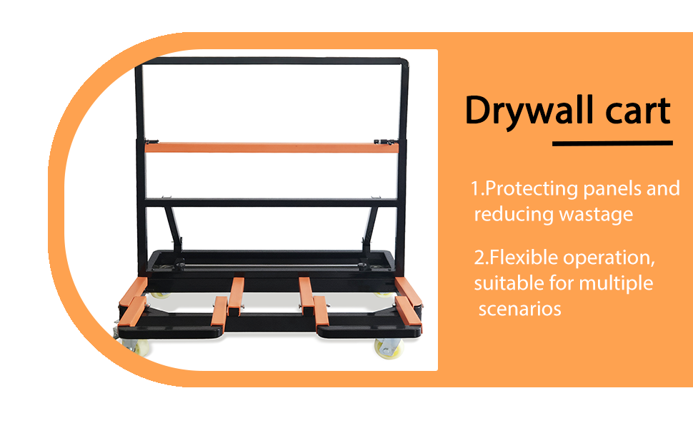 3000 Lbs Heavy-Duty Drywall Cart With Adjustable Panel Rack | Rolling Glass, Plywood & Sheetrock Dolly For Warehouse, Garage & Construction