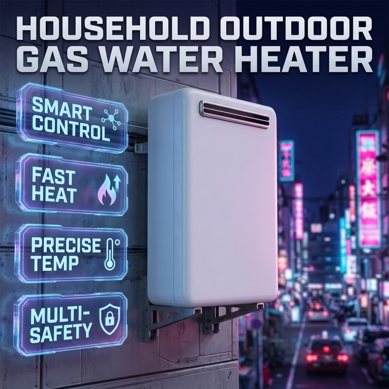 26L/min Flow Rate 48kW High Power IPX5 Storm-Rated Outdoor Gas Water Heater Tankless Instant Geyser for Luxury Villas
