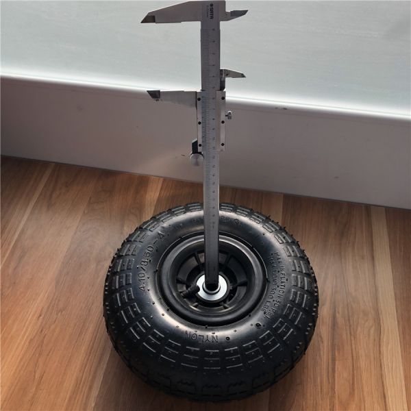 350 4 Grey Plastic Rim Pneumatic Trolley Wheels 10 Inch Hand Trolley Wheel Replacement