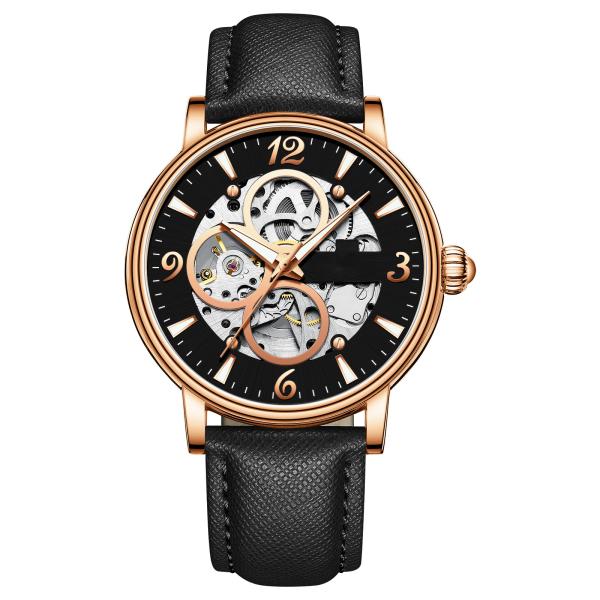 Relógio mecânico automático comercial 45 mm OEM masculino à prova d'água com pulseira oca