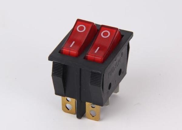6 Pins Boat Rocker Switch , T110 Lighted Rocker Switch 50000 Cycles Electrical Life