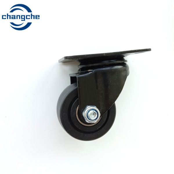 Black Polyurethane Heavy Duty Wheels Retractable Wheels For Workbench