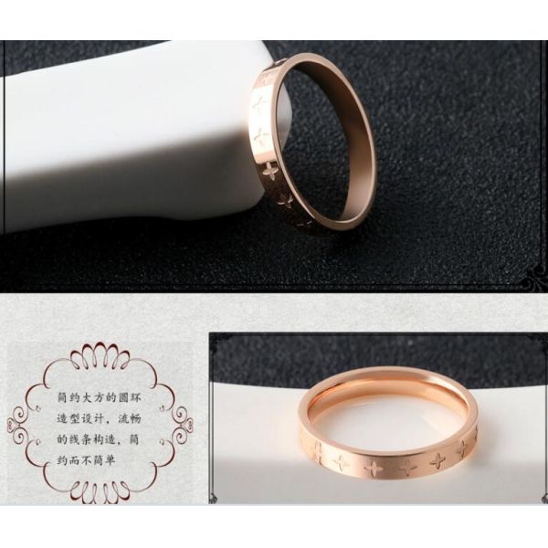 Corrosion Process Stainless Steel Ring 18K Gold Plating Fashion Ring For Personality Girl