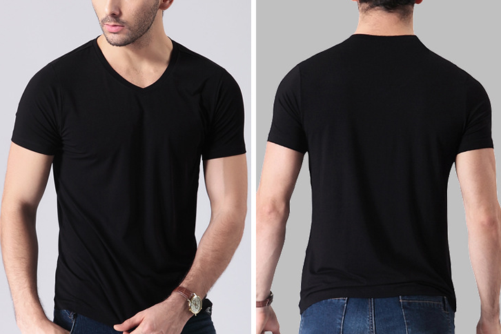 100% Soft Feeling V Neck Bamboo T Shirt Plus Size Eco Friendly