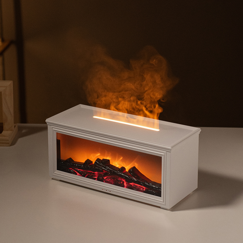 Home Creative Portable 280ml Bonfire Aroma diffuser USB Colorful Light Remote Control Simulated Fireplace Nebulizing Diffuser