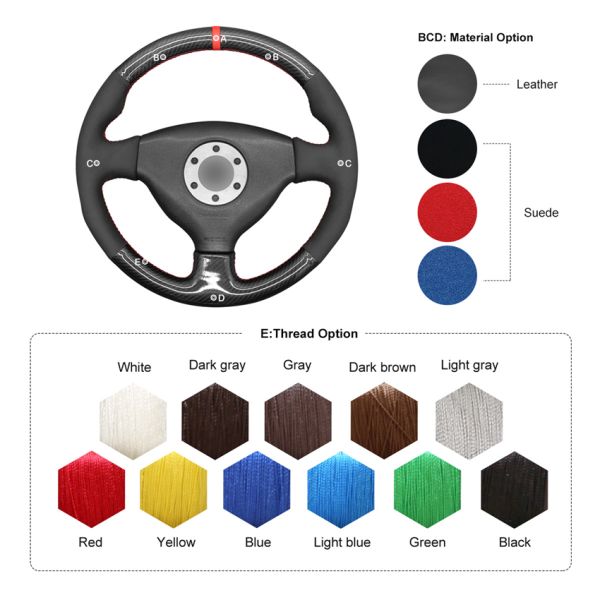 MEWANT New For Mitsubishi Lancer Evolution EVO VI V IV 4 Automobile Leather Diy Steering Wheel Cover Carbon Fiber Hand Sewing