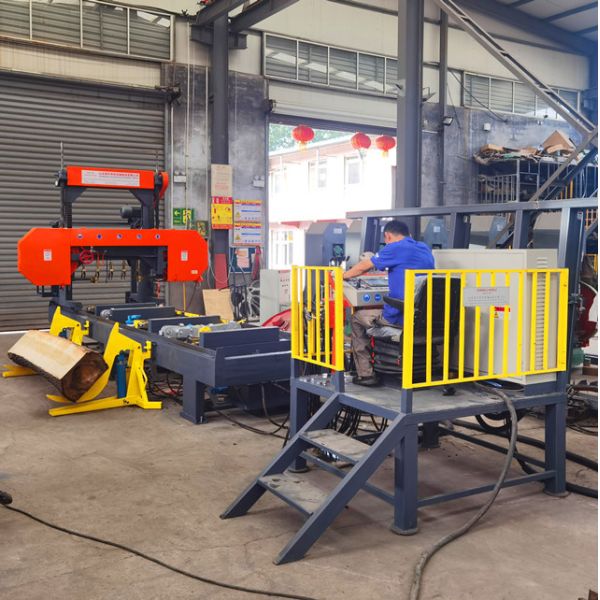 27HP Diesel Sawmill Wood Saw Machines Резка древесины Портативная лесопилка, Горизонтальная ленточная пила для продажи