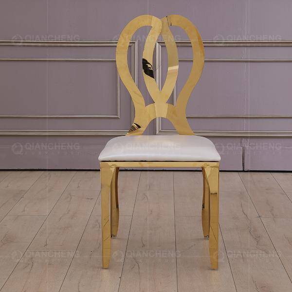 Upholstered 48x53x91cm SS Dining Chairs Mirror Polished For Party Event Wedding