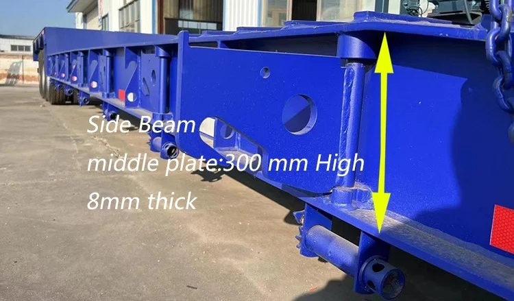 Половина прицепа с низкой ложкой на гусиной шее 80 тонн