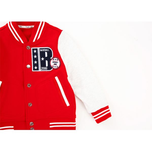 Spring / Fall Kids Girls Clothes Children'S Baseball Jackets Fashion Rubber Print