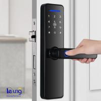 Bloqueio de porta inteligente Bluetooth preto Tuya Wifi Smart Lock Desbloqueio avançado