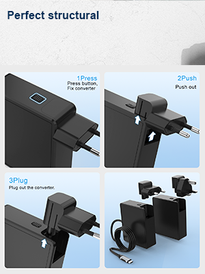 Multiport Charger With USB C Extension Cable 2 Meters 100W USB C PD Desktop Charger