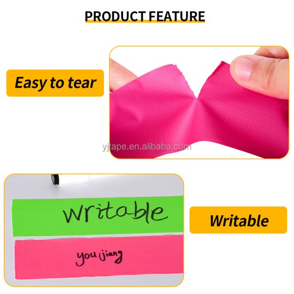 Single Sided Adhesive Cloth Duct Tape Neon Blacklight Reflective Flagging Fluorescent