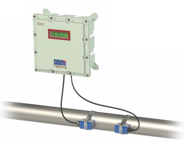 Portable Transit Time Flow Meter , Stainless Steel Pipe Sea Water Flow Meter