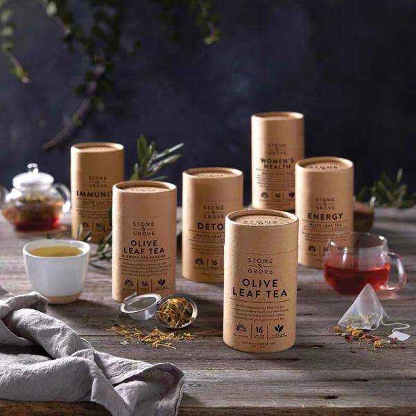 Custom Food Grade Herbal Tea Paper Tube Sealed Kraft Paper Cylindrical Tube Packaging Container