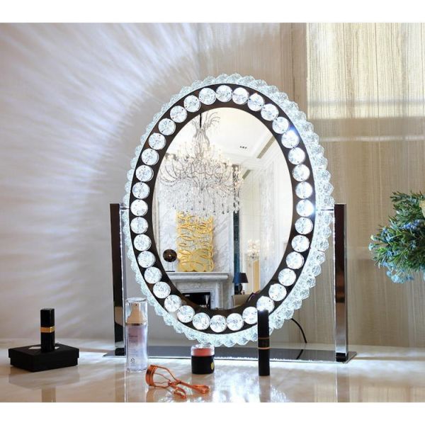 LED Light Up Makeup Mirror Crystal Vanity Mirror Hollywood Style
