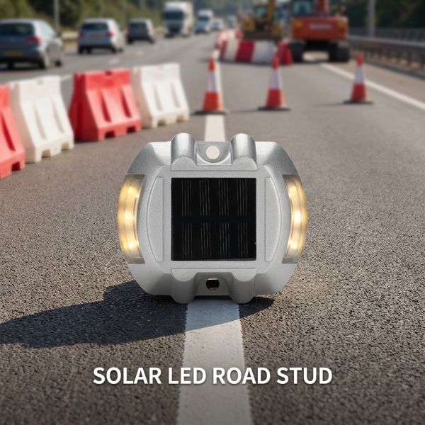Solar LED Road Stud Cat Eye Reflective Raised Road Signs Aluminum Waterproof IP68 High-Intensity Prismatic Traffic Guidance
