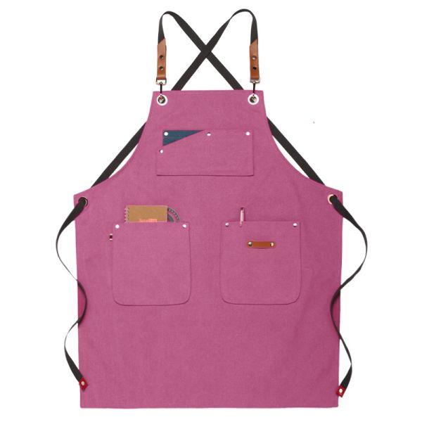 Kitchen Cotton Canvas Aprons With Pocket for Custom Logo Printed Home Restaurant Bar
