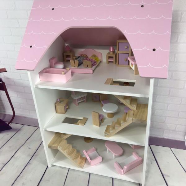 Mobília diminuta Barbie House Furniture de madeira da casa de boneca dos ornamento ISO9001