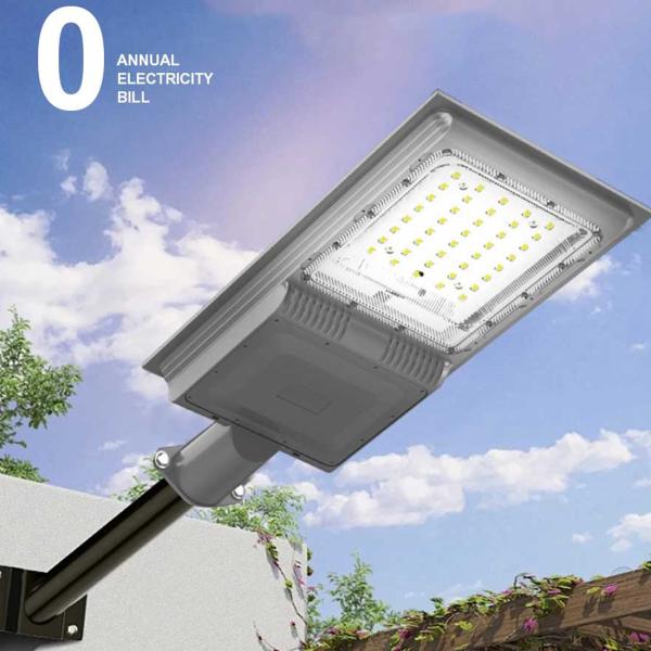 Newest All in One Solar Road Light IP65 Waterproof grade with Die-Casting Aluminum Easy Installation Solar Powered Outdoor Lights Dusk to Dawn High Brightness