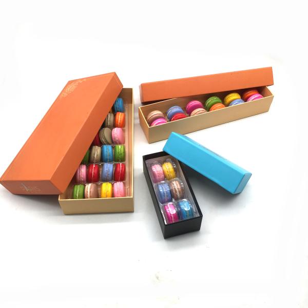 White Plastic Inner Tray Kraft Paper Box Recyclable 24pcs for Macaron Packaging