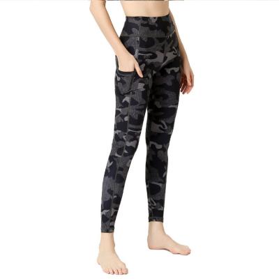 Flatlock Stitching 7/8 Yoga Leggings Camo Sports Leggings skin friendly