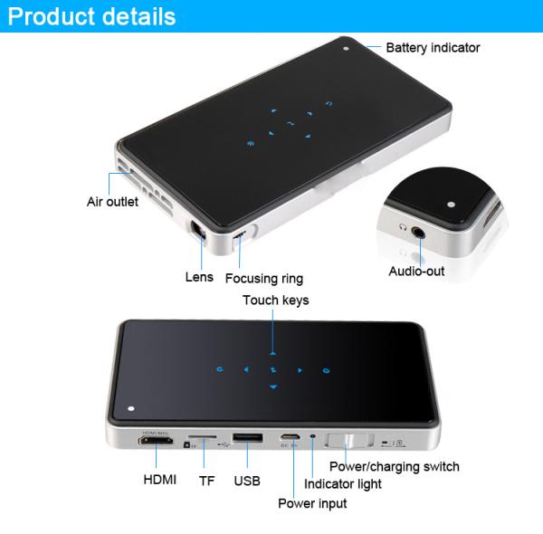 2015 New Arrival Portable Handy PICO Projector Built In Battery For Office Home Business