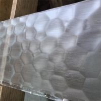 Cubo de água padronizado divisória texturizada vidro de arte temperado ferro baixo escovado ácido vidro gravado