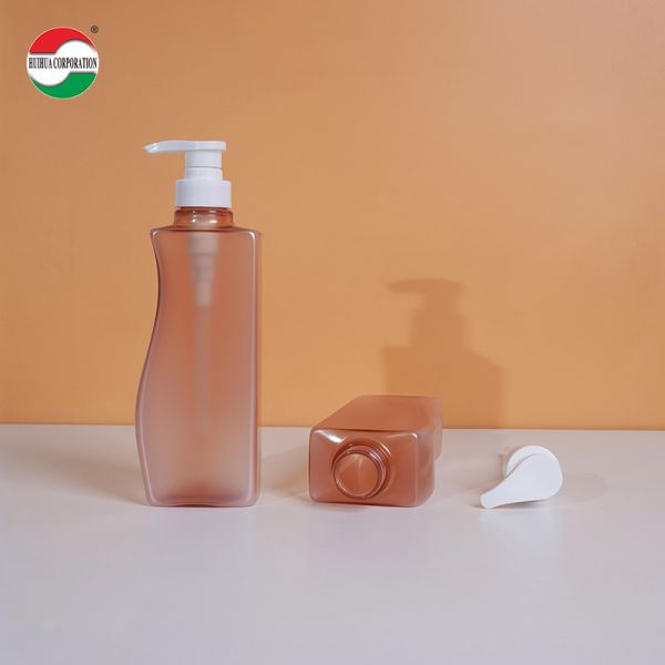 Clear PET Jars For Shampoo Shower Gel 500ml Plastic Bottle With Pump Press Lid Customized Service