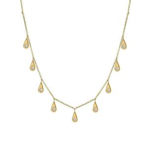 Handmade White Cubic Zircon Teardrop Necklaces for Women Jewelry