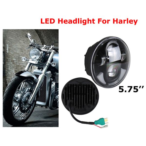 Customized Logo Round 5.75 LED Headlight Replace/Repair Option for Harley Motorcycles