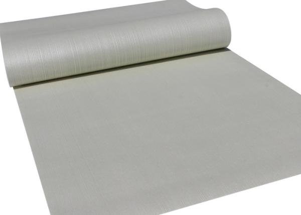 Non Woven Interior Decorating Wallpaper , Beige Flocking Striped Wallpaper For Living Rooms